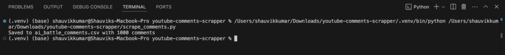 1000 comments extracted