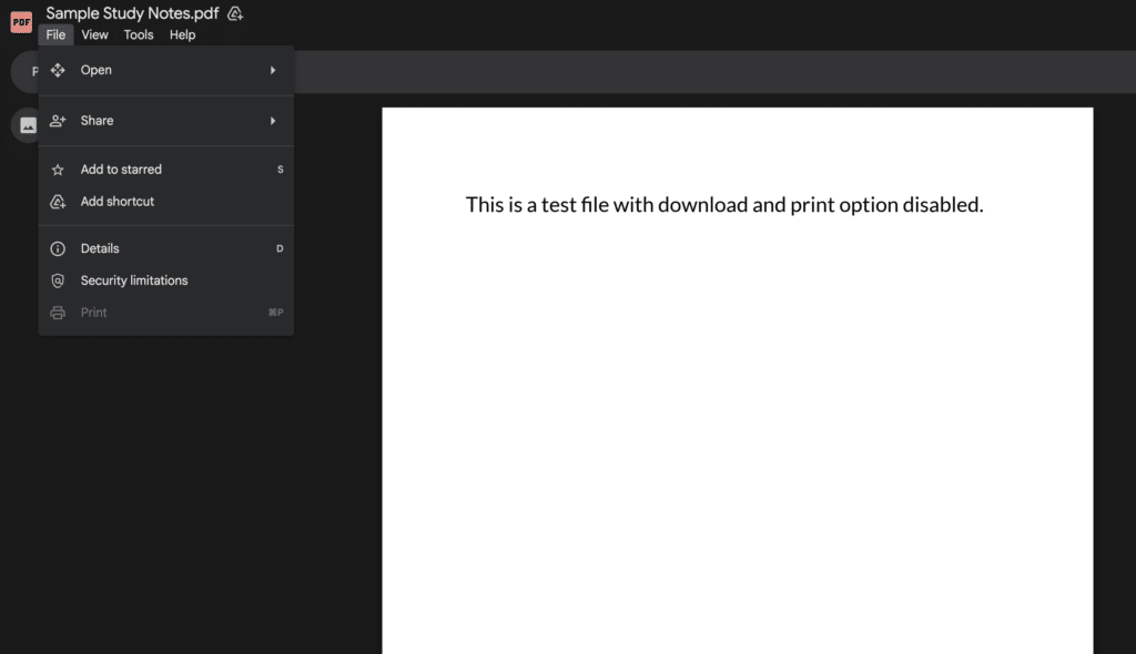 View only document open