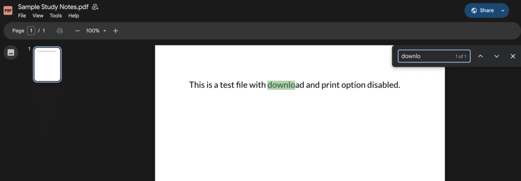 document contains searchable text